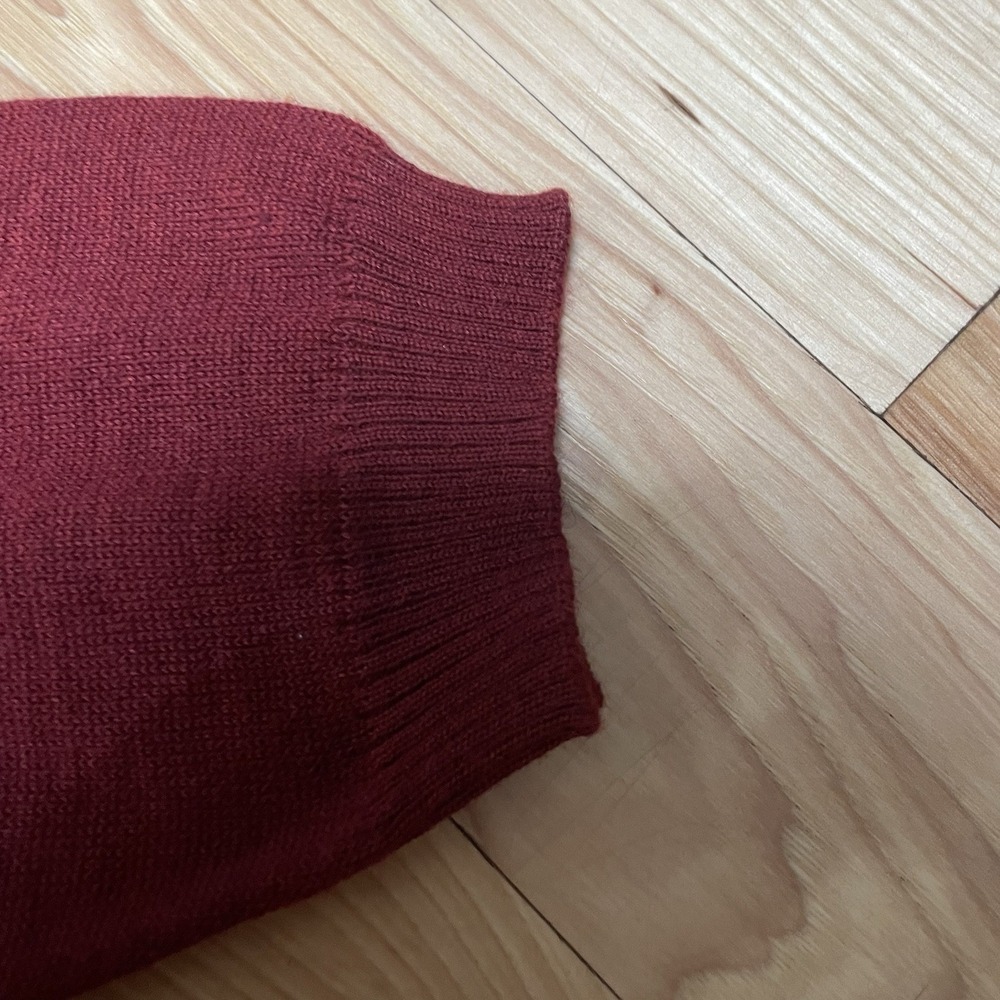 Murano Italia Men's Wool Blend Sweater Made in Italy Maroon Collar Sweater Sz L - Picture 5 of 10